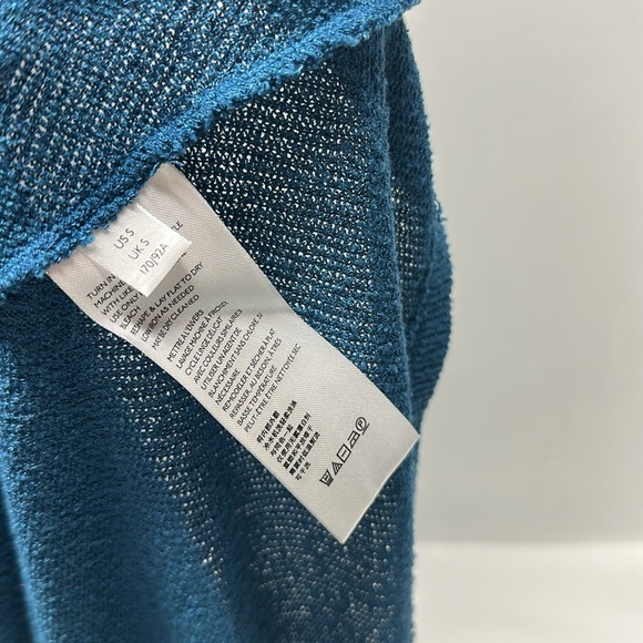 Free People Beach Montauk Sweater Dress Short Sleeve V-Neck Knit Blue Size Small - Picture 9 of 11